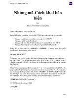 Nhúng mã cách khai báo biến 