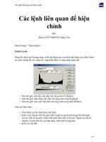 Các lệnh liên quan để hiệu chỉnh 