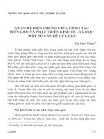 Quan hệ biện chứng giữa công tác biên giới và phát triển kinh tế   xã hội một số vấn đề lý luận 