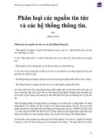 Phân loại các nguồn tin tức và các hệ thống thông tin  