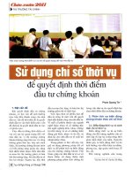 Sử dụng chỉ số thời vụ để quyết định thời điểm đầu tư chứng khoán 
