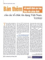Bàn thêm về quyết định gia hạn tăng vốn pháp định của các tổ chức tín dụng việt nam 