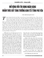 uệ  mở rông vốn tín dụng ngân hàng nhằm thúc đẩy tăng trưởng kinh tế ở tỉnh phú yên 