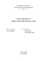CHUYÊN ĐỀ DỊCH TỄ PHÒNG CHỐNG BỆNH DỊCH TẢ HEO