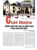 Giới thiệu chính sách cho vay của ngân hàng trung ương hàn quốc 