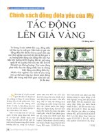 Chính sách đồng đôla yếu của mỹ tác động lên giá vàng 