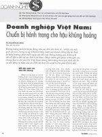 Doanh nghiệp việt nam chuẩn bị hành trang cho hậu khủng hoảng 