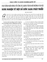 Hoạt động ngân hàng với công tác quản lý rủi ro môi trường và xã hội   kinh nghiệm từ một số nước đang phát triển 