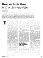 Bàn về hình thức trả cổ tức của công ty cổ phần 