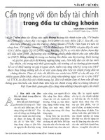Cẩn trọng với đòn bẩy tài chính trong đầu tư chứng khoán 