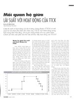 Mối quan hệ giữa lãi suất với hoạt động của thị trường chứng khoán 