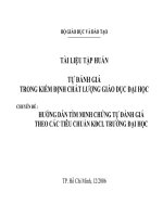 HƯỚNG DẪN TÌM MINH CHỨNG TỰ ĐÁNH GIÁ THEO CÁC TIÊU CHUẨN KĐCL TRƯỜNG ĐẠI HỌC