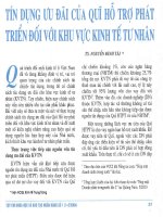 Tín dụng ưu đãi của quĩ hỗ trợ phát triển đối với khu vực kinh tế tư nhân 