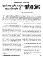 Quyết định quản trị đúng nhân tố cơ bản để thành công 