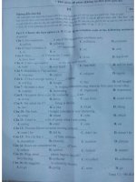 Đề thi tuyển sinh vào lớp 10 môn tiếng Anh năm học 2015-2016 tỉnh Bạc Liêu