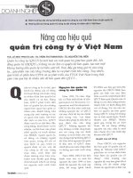 Nâng cao hiệu quả quản trị công ty ở việt nam 
