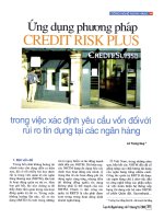 Ứng dụng phương pháp credit risk plus trong việc xác định yêu cầu vốn đối với rủi ro tín dụng tại các ngân hàng 