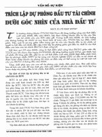 Trích lập dự phòng đầu tư tài chính dưới góc nhìn của nhà đầu tư 