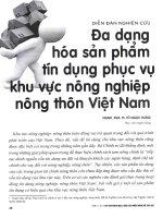 Đa dạng hóa sản phẩm tín dụng phục vụ khu vực nông nghiệp nông thôn việt nam 