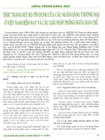 Thực trạng rủi ro tín dụng của các ngân hàng thương mại ở việt nam hiện nay và các giải pháp phòng ngừa hạn chế 