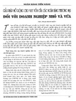 Giải pháp mở rộng cho vay vốn của các ngân hàng thương mại đối với doanh nghiệp nhỏ và vừa 