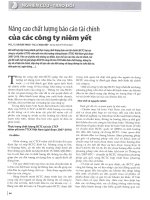 Nâng cao chất lượng báo cáo tài chính của các công ty niêm yết 