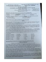 Đề thi tuyển sinh vào lớp 10 môn tiếng Anh năm học 2015-2016 trường THPT Chuyên Sư Phạm, Hà Nội