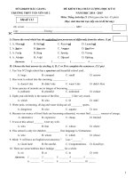 Đề thi học kì 2 môn Tiếng Anh lớp 11 năm 2015 trường THPT Tân Yên số 2, Bắc Giang