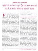 Quản lý rủi ro trong hoạt động kinh doanh ngoại hối tại các ngân hàng thương mại nhà nước việt nam 