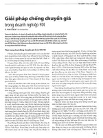 Giải pháp chống chuyển giá trong doanh nghiệp FDI 
