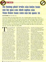 Xu hướng phát triển của kiểm toán nội bộ qua các định nghĩa của viện kiểm toán viên nội bộ quốc tế 