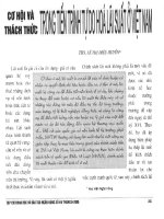 Cơ hội và thách thức trong tiến trình tự do hóa lãi suất ở việt nam 