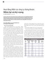 Hoạt động ma các công ty chứng khoán nhìn lại và kỳ vọng 