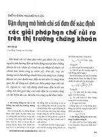 Vận dụng mô hình chỉ số đơn để xác định các giải pháp hạn chế rủi ro trên thị trường chứng khoán 