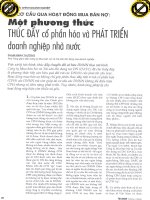 Tái cơ cấu qua hoạt động mua bán nợ một phương thức thúc đẩy cổ phần hóa và phát triển doanh nghiệp nhà nước 