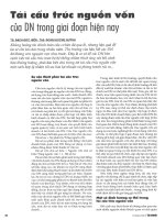 Tái cấu trúc nguồn vốn của doanh nghiệp trong giai đoạn hiện nay 