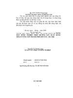 ĐÁNH GIÁ HIỆU QUẢ một số LOẠI HÌNH sử DỤNG đát NÔNG NGHIỆP THEO HƯỚNG sản XUẤT HÀNG hóa ở VÙNG VEN THÀNH PHỐ sơn tây   hà nội 