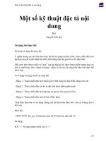 Một số kỹ thuật đặc tả nội dung 