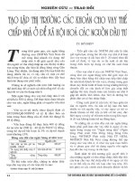 Tạo lập thị trường các khoản cho vay thế chấp nhà ở để xã hội hóa các nguồn đầu tư 