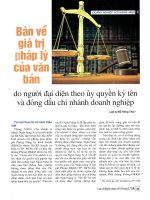 Bàn về giá trị pháp lý của văn bản do người đại diện theo ủy quyền ký tên và đóng dấu chi nhánh doanh nghiệp 