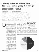 Chương trình hỗ trợ lãi suất đối với doanh nghiệp đà nẵng những tác động tích cực 