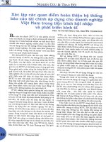 Xác lập các quan điểm hoàn thiện hệ thống báo cáo tài chính áp dụng cho doanh nghiệp việt nam trong tiến trình hội nhập và phát triển kinh tế 