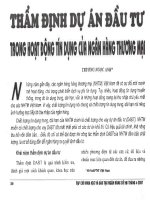 Thẩm định dự án đầu tư trong hoạt động tín dụng của ngân hàng thương mại 