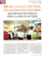 Đổi mới, nâng cao chất lượng, hiệu quả hoạt động công đoàn, góp phần thực hiện thắng lợi nhiệm vụ chính trị của ngành 