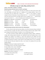 Đề kiểm tra học kỳ I môn tiếng Anh lớp 10 số 2