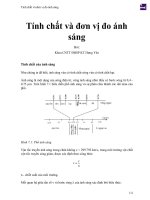 Tính chất và đơn vị đo ánh sáng 