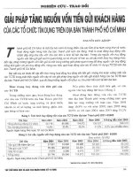 Giải pháp tăng nguồn vốn tiền gửi khách hàng của các tổ chức tín dụng trên địa bàn thành phố hồ chí minh 