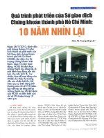 Quá trình phát triển của sở giao dịch chứng khoán thành phố hồ chí minh 10 năm nhìn lại 