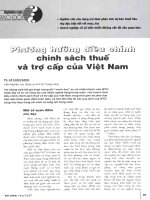 Phương hướng điều chỉnh chính sách thuế và trợ cấp của việt nam 