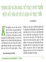 Thành lập ngân hàng hỗ trợ phát triển một số vấn đề về lý luận và thực tiễn 